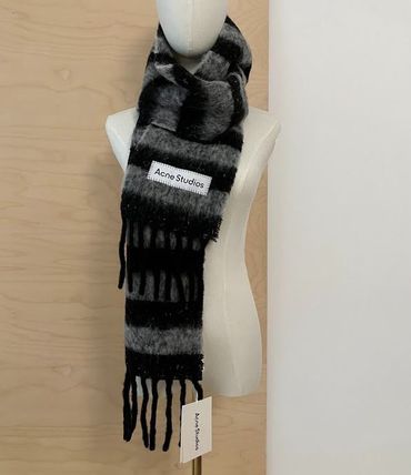 【Acne Studios】ボーダーマフラー / アルパカブレンド